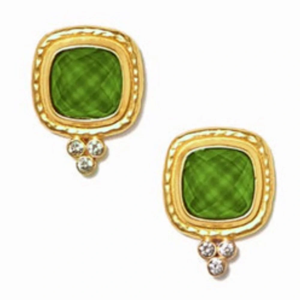 JULIE VOS® Tudor Stud Earrings Color Iridescent Jade Green